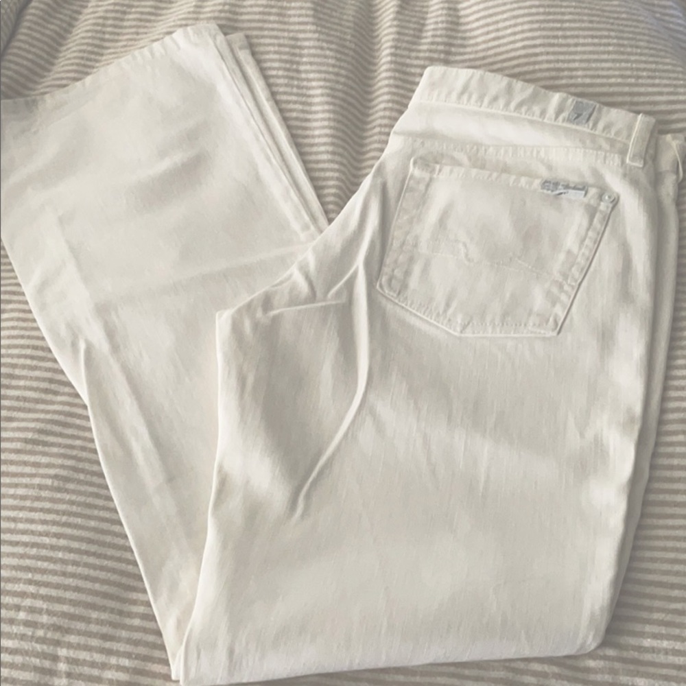 7 for all Mankind white denim jeans